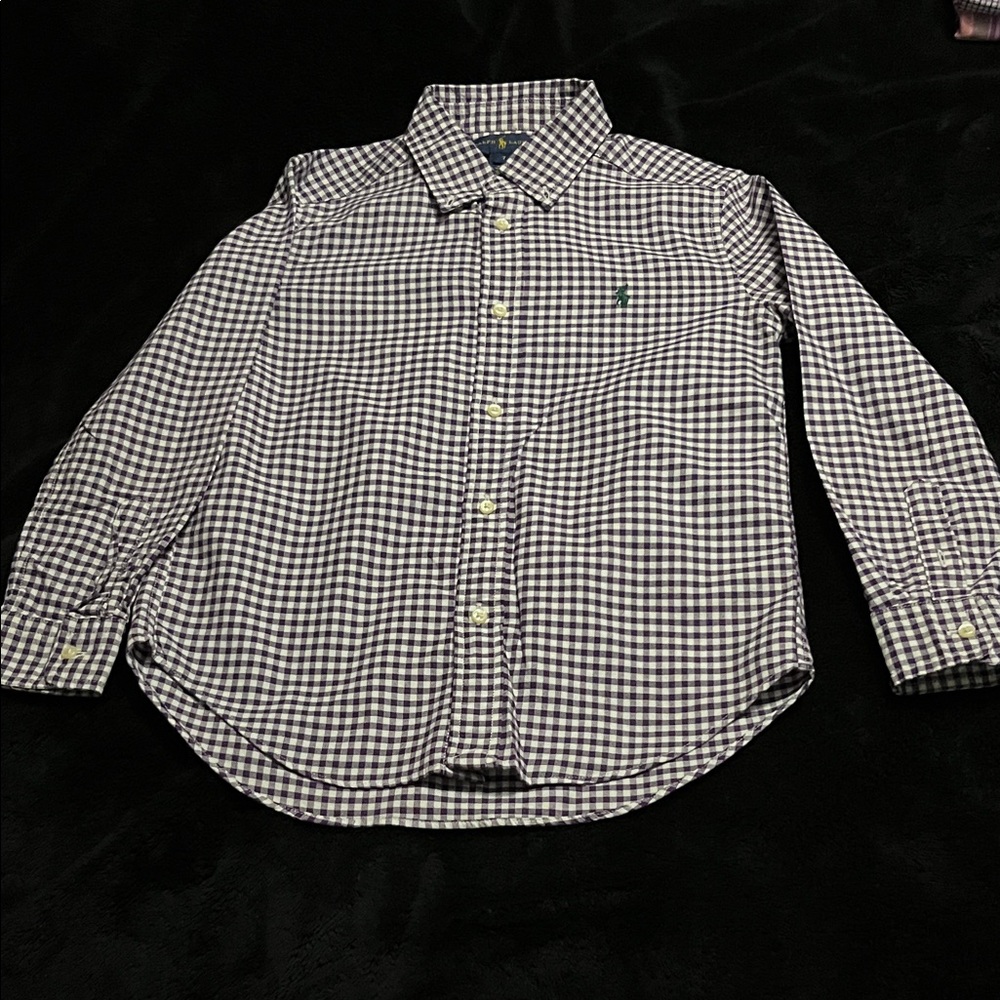 Ralph Lauren Black and White Checkered Button Down Shirt